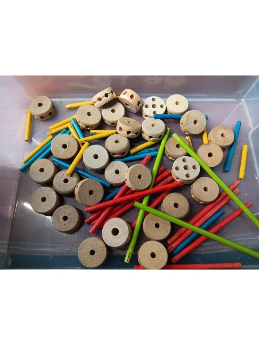 Traditional Wooden Tinker Toys Random Mix 1950s 1960s
